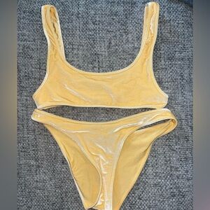 Yellow Velvet Triangl Bikini NO BAG